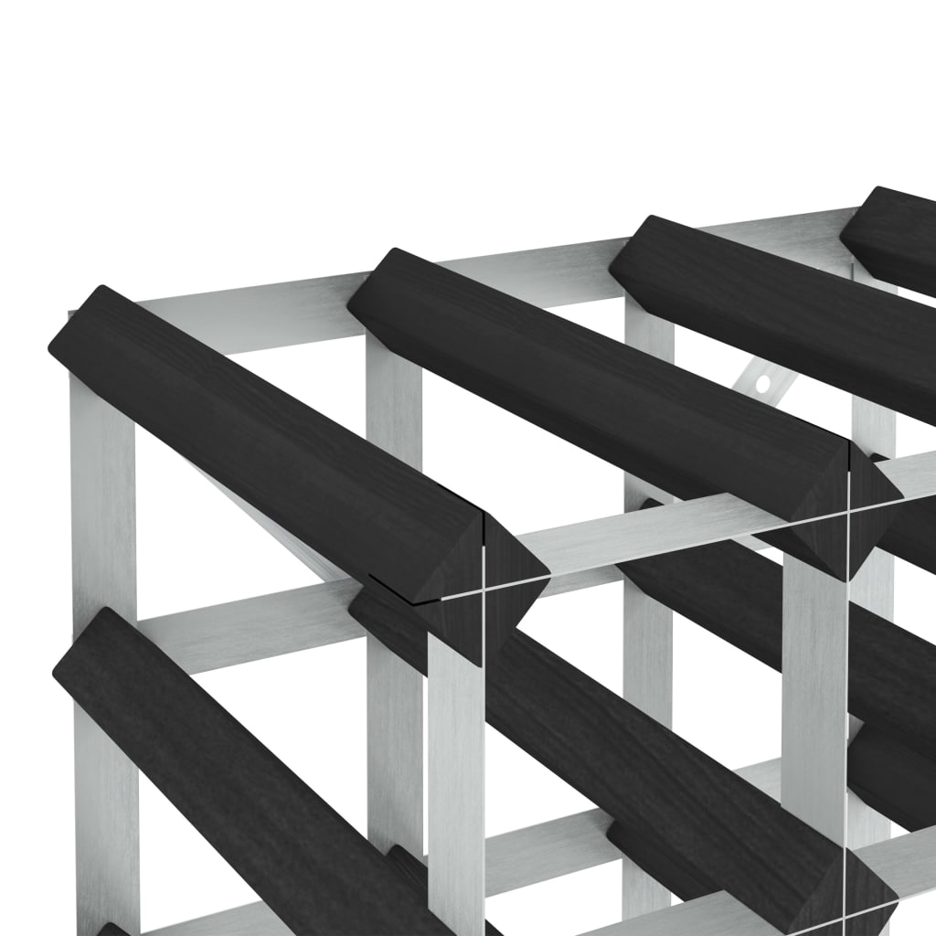 Stovas vynui skirtas 72 buteliams, juodas, pušies masyvas