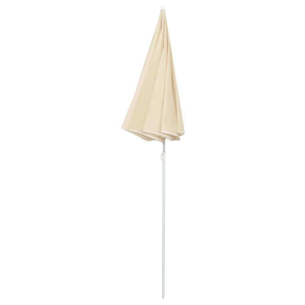 Sodo skėtis nuo saulės su plieniniu stulpu, smėlio, 180cm