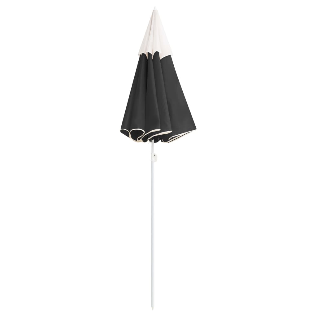 Sodo skėtis nuo saulės su plieniniu stulpu, antracito, 180cm