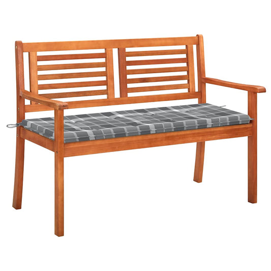 Dvivietis sodo suoliukas su pagalvėle, 120cm, eukalipto masyvas