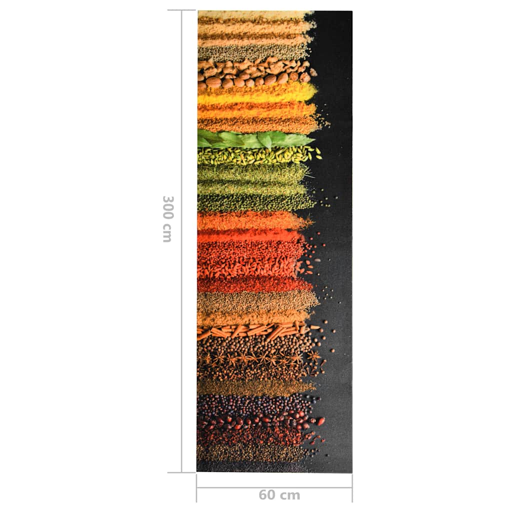 Virtuvės kilimas, 60x300cm, plaunamas, su prieskoniais