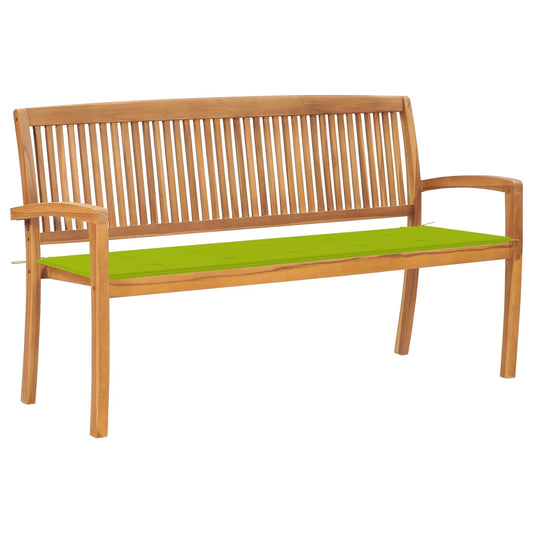 Sudedamas sodo suoliukas su pagalvėle, 159 cm, tikmedis