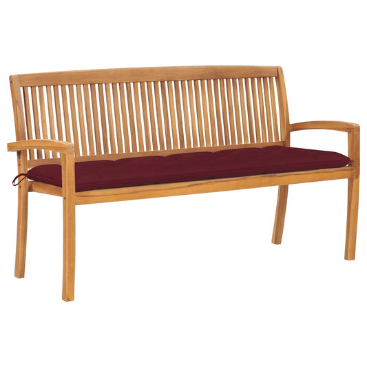Sudedamas sodo suoliukas su pagalvėle, 159 cm, tikmedis