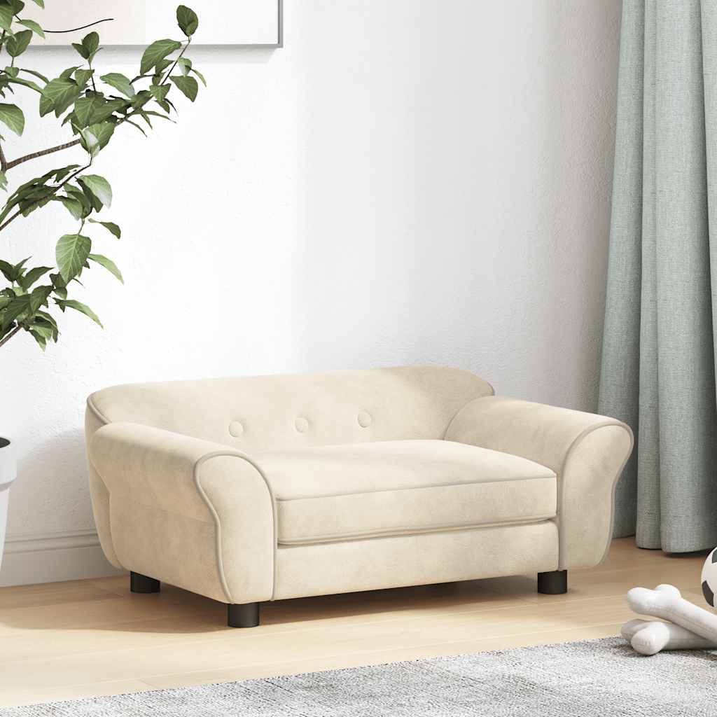 Lova šunims, kreminės spalvos, 72x45x30cm, pliušas