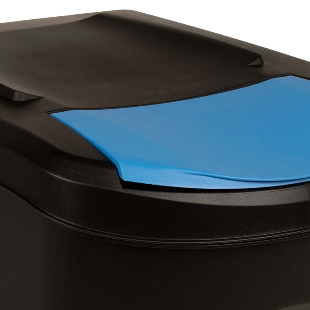 Viena ant kitos sudedamos šiukšliadėžės, 3vnt., antracito, 75l