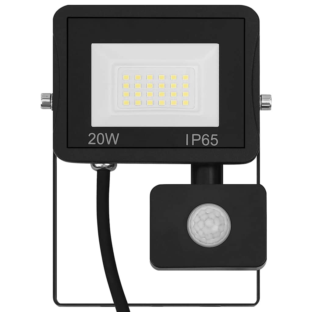 LED prožektorius su jutikliu, šiltos baltos spalvos, 20W