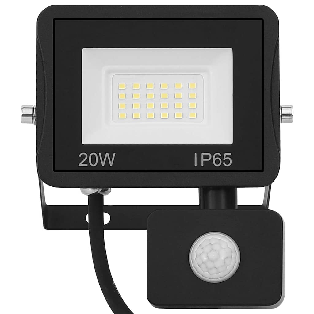 LED prožektorius su jutikliu, šiltos baltos spalvos, 20W