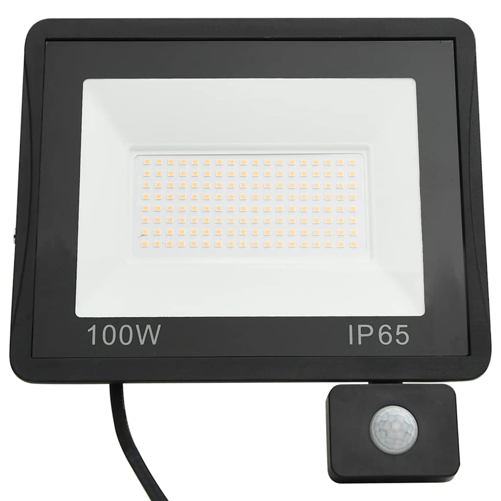 LED prožektorius su jutikliu, šaltos baltos spalvos, 100W