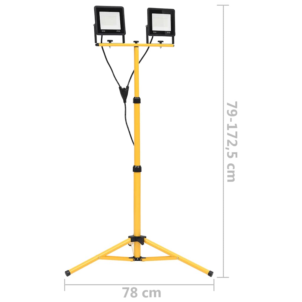 LED prožektorius su trikoju, šaltos baltos spalvos, 2x50W