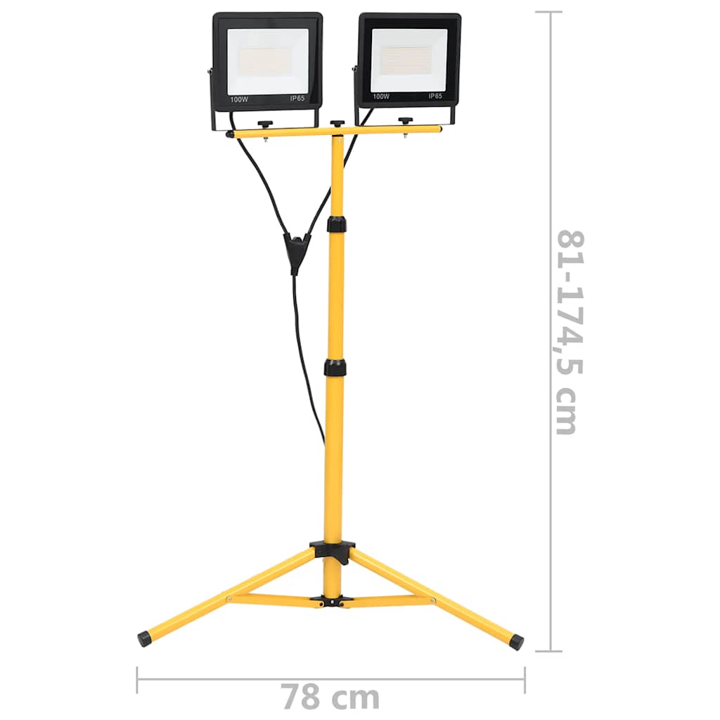 LED prožektorius su trikoju, šaltos baltos spalvos, 2x100W