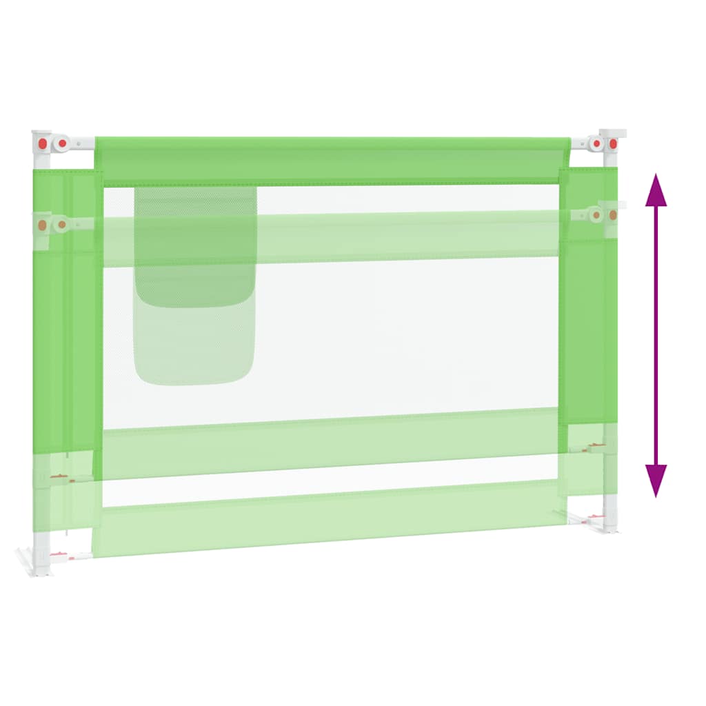 Apsauginis turėklas vaiko lovai, žalias, 100x25cm, audinys