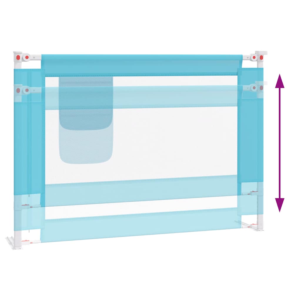 Apsauginis turėklas vaiko lovai, mėlynas, 90x25cm, audinys