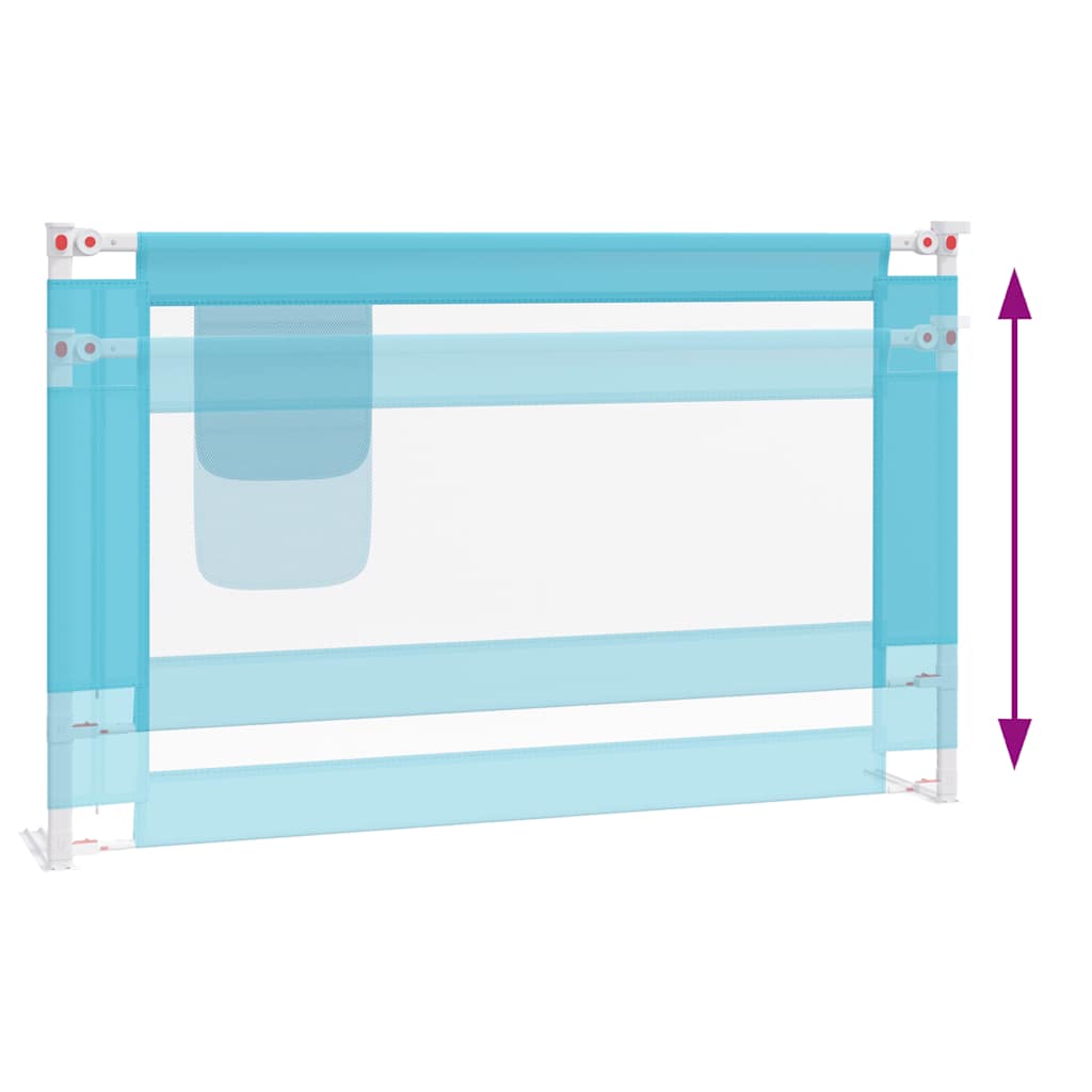 Apsauginis turėklas vaiko lovai, mėlynas, 120x25cm, audinys