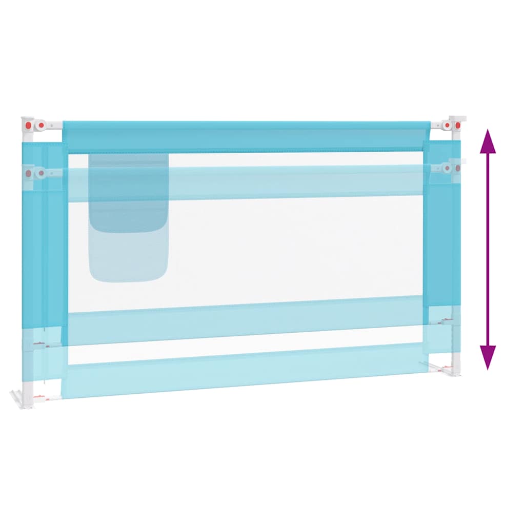 Apsauginis turėklas vaiko lovai, mėlynas, 140x25cm, audinys