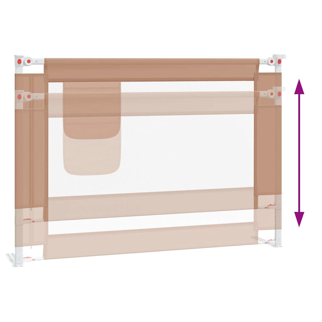 Apsauginis turėklas vaiko lovai, taupe, 90x25cm, audinys