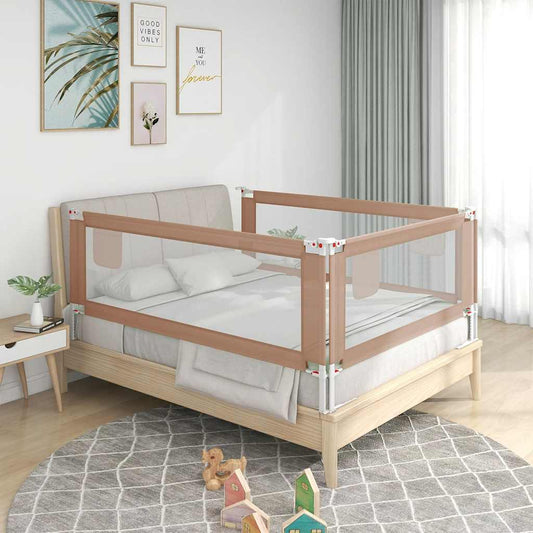 Apsauginis turėklas vaiko lovai, taupe, 100x25cm, audinys