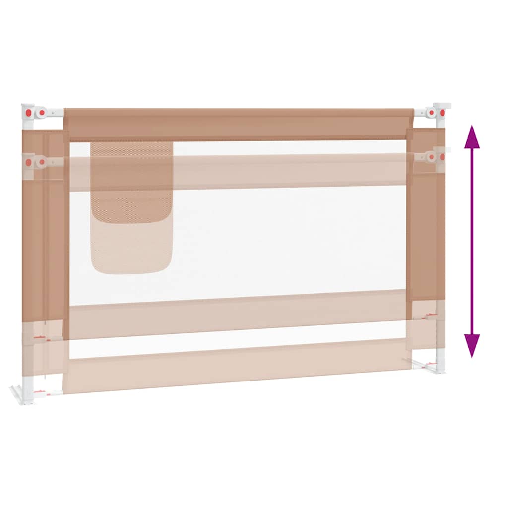 Apsauginis turėklas vaiko lovai, taupe, 120x25cm, audinys