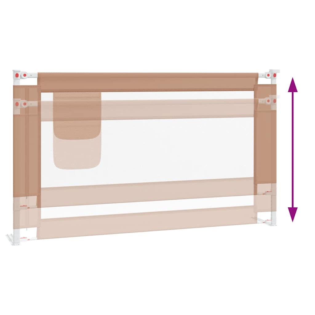 Apsauginis turėklas vaiko lovai, taupe, 140x25cm, audinys