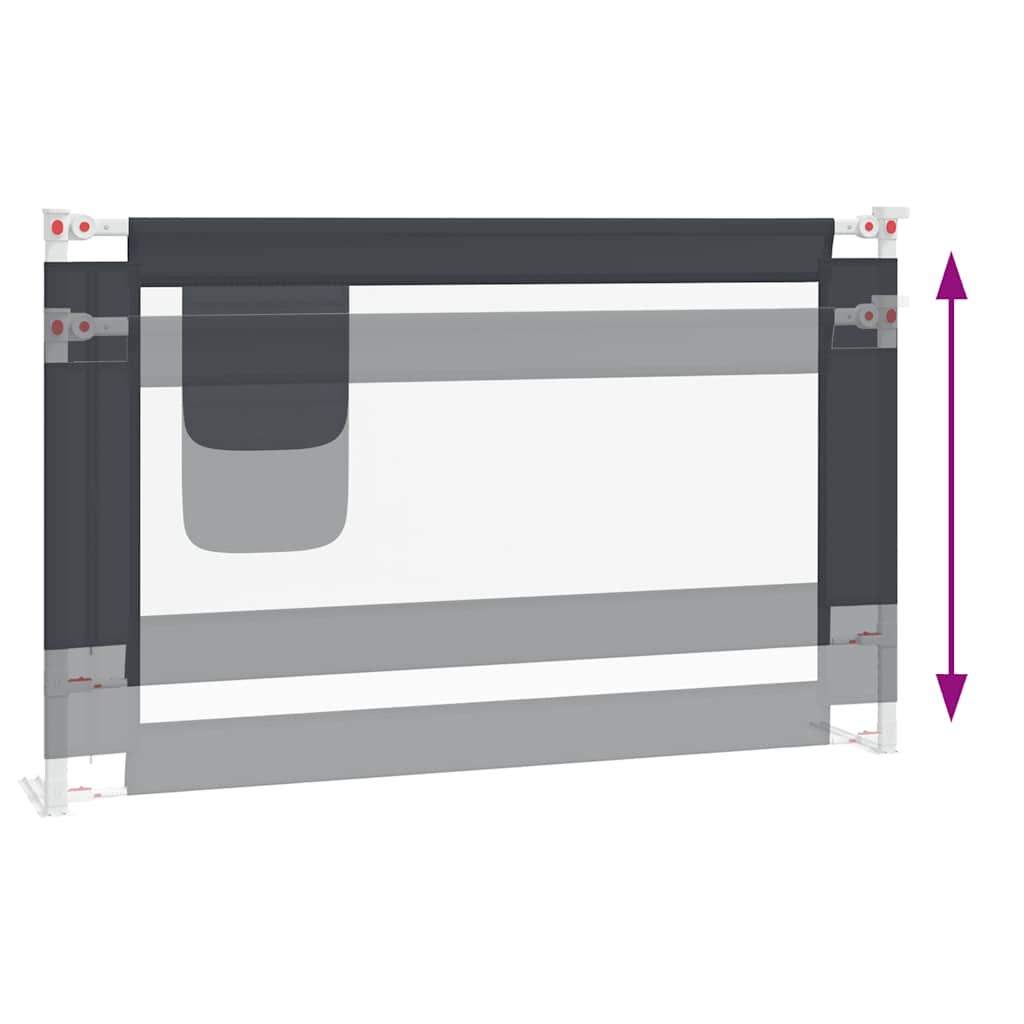 Apsauginis turėklas vaiko lovai, pilkas, 120x25cm, audinys