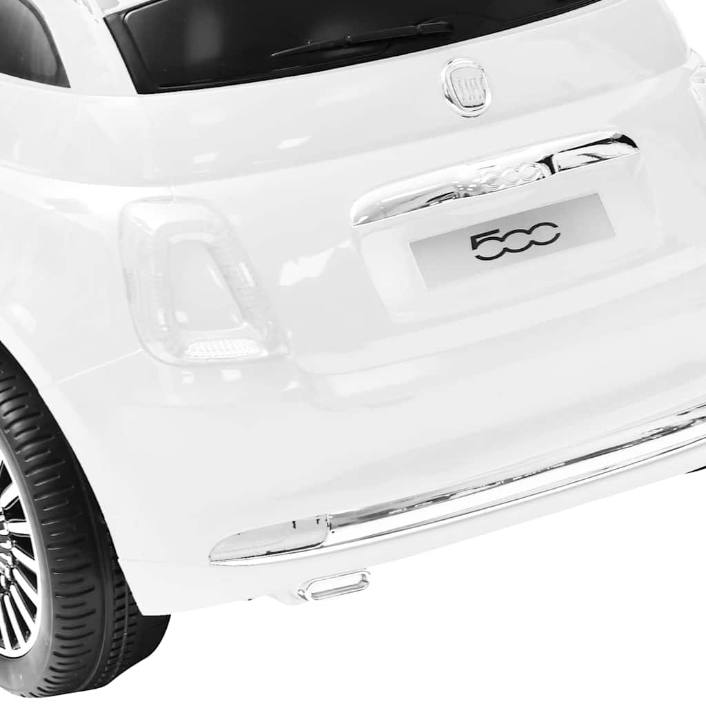 Elektrinis vaikiškas automobilis Fiat 500, baltos spalvos