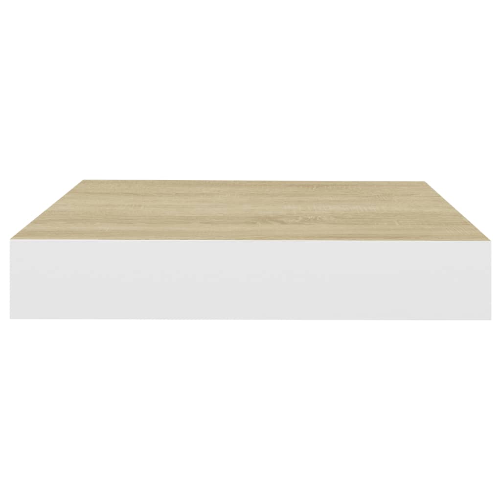 Pakabinamos lentynos, 2vnt., ąžuolo/baltos, 23x23,5x3,8cm, MDF