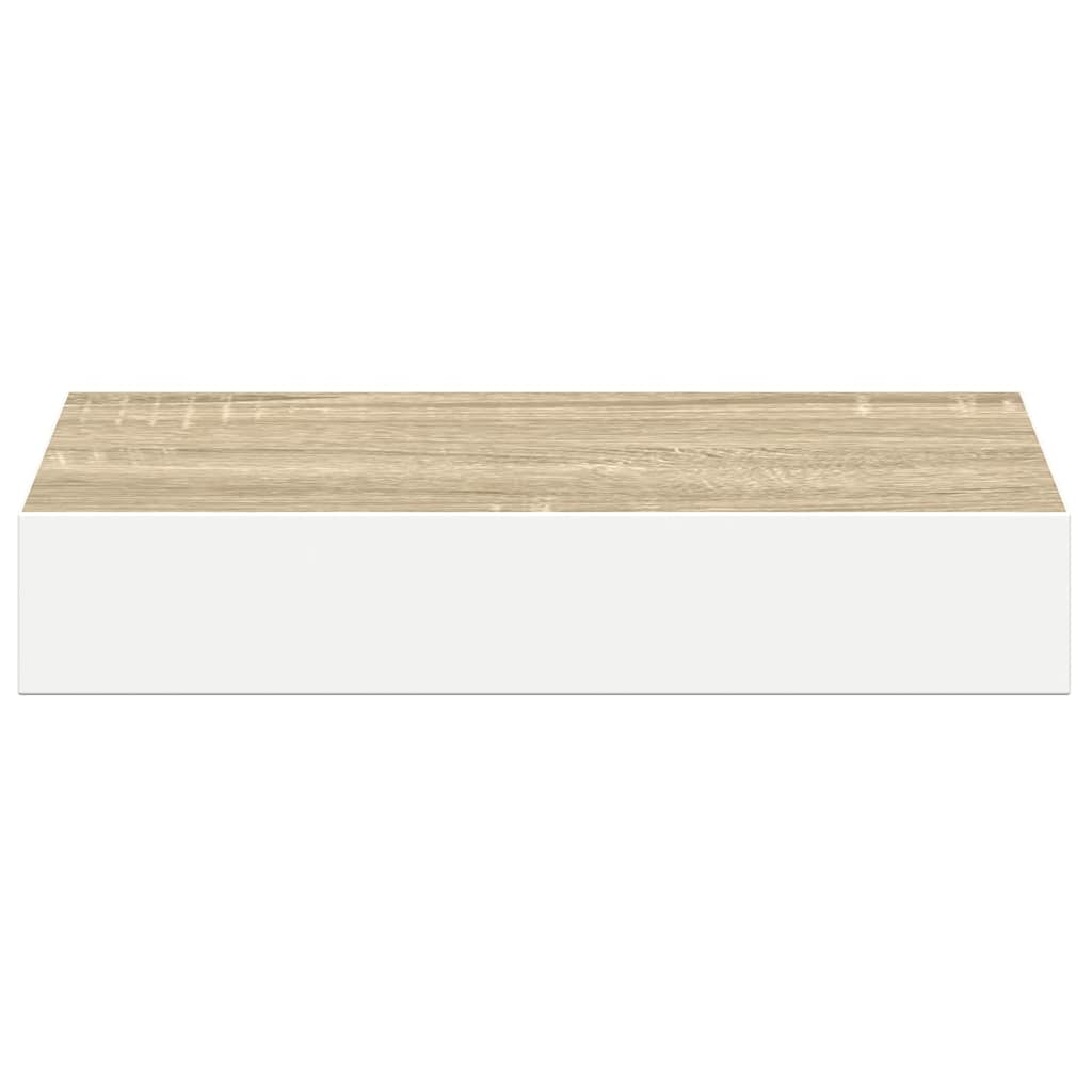 Pakabinamos lentynos, 4vnt., ąžuolo/baltos, 23x23,5x3,8cm, MDF