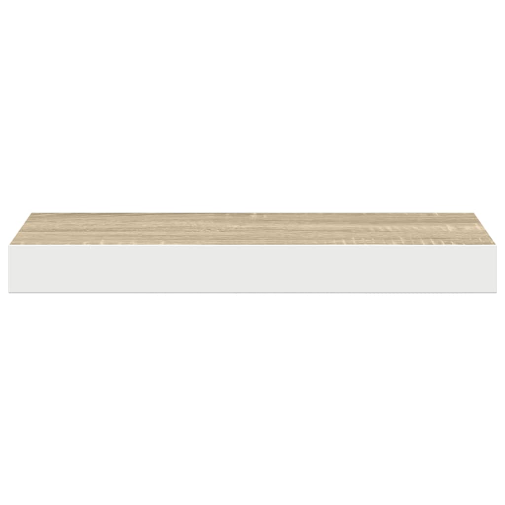 Pakabinama sieninė lentyna, ąžuolo ir balta, 40x23,5x3,8cm, MDF