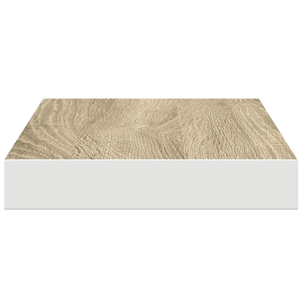 Pakabinama sieninė lentyna, ąžuolo ir balta, 40x23,5x3,8cm, MDF