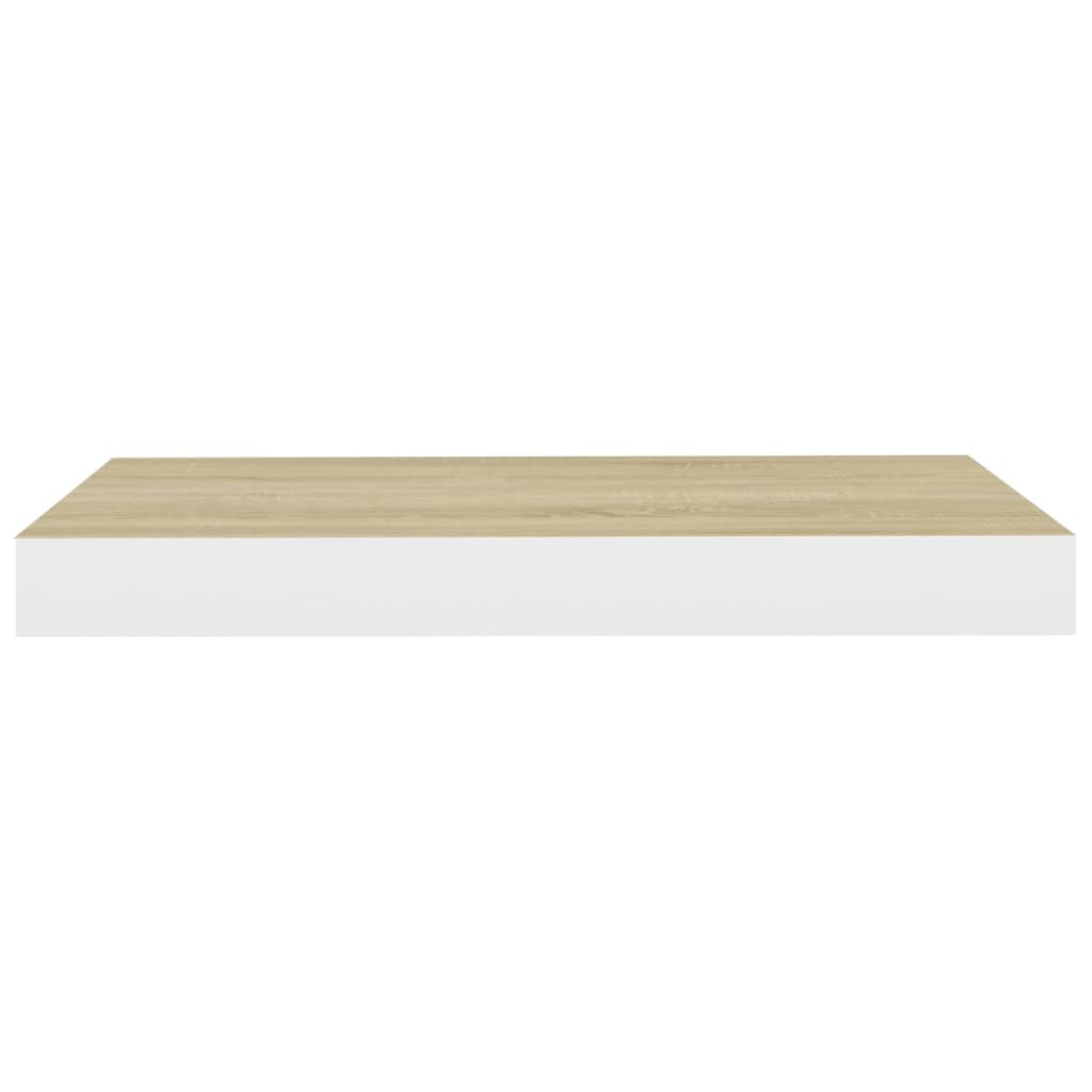 Pakabinamos lentynos, 2vnt., ąžuolo/baltos, 40x23x3,8cm, MDF