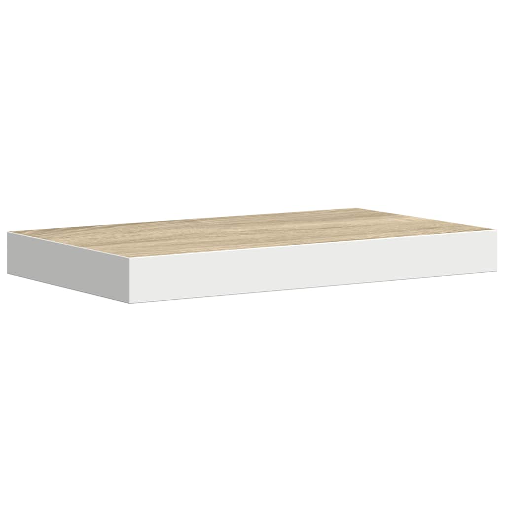 Pakabinamos lentynos, 2vnt., ąžuolo/baltos, 40x23x3,8cm, MDF