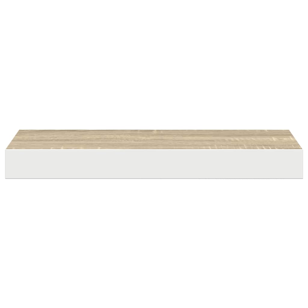 Pakabinamos lentynos, 2vnt., ąžuolo/baltos, 40x23x3,8cm, MDF