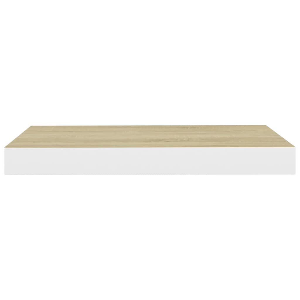 Pakabinama sieninė lentyna, ąžuolo ir balta, 50x23x3,8cm, MDF