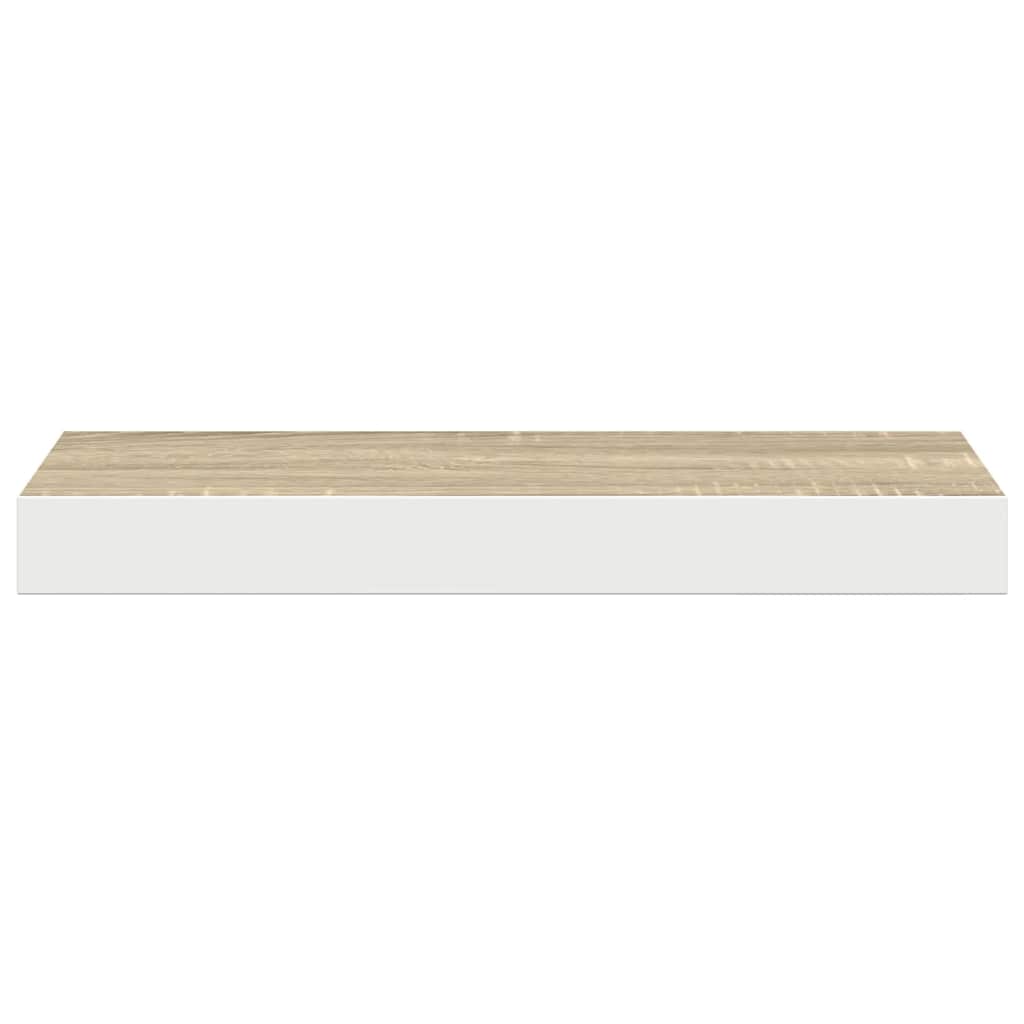 Pakabinama sieninė lentyna, ąžuolo ir balta, 50x23x3,8cm, MDF