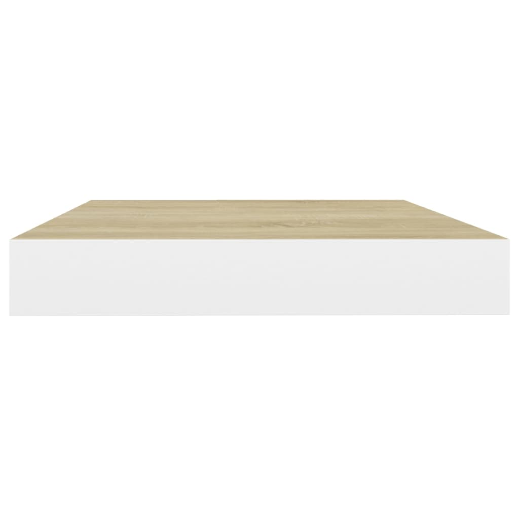 Pakabinamos lentynos, 4vnt., ąžuolo/baltos, 50x23x3,8cm, MDF