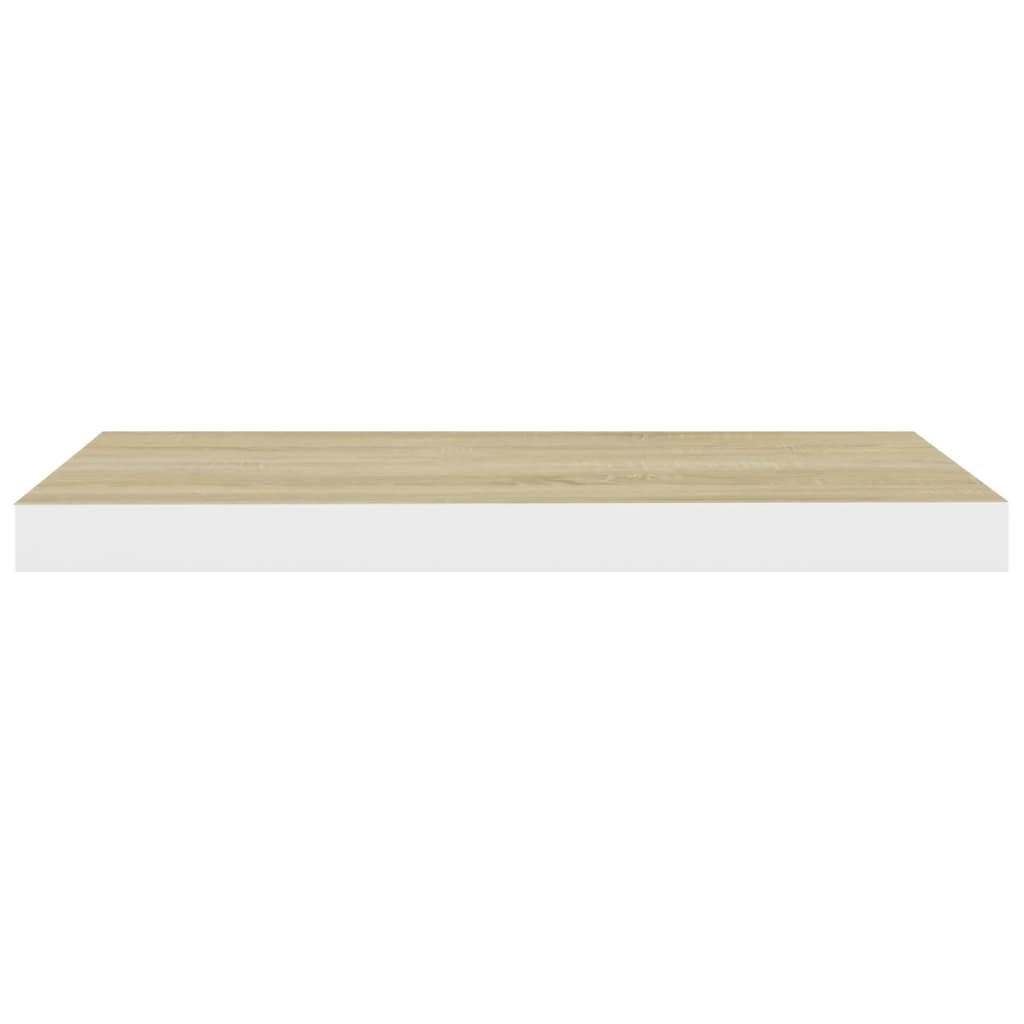 Pakabinama sieninė lentyna, ąžuolo/balta, 60x23,5x3,8cm, MDF