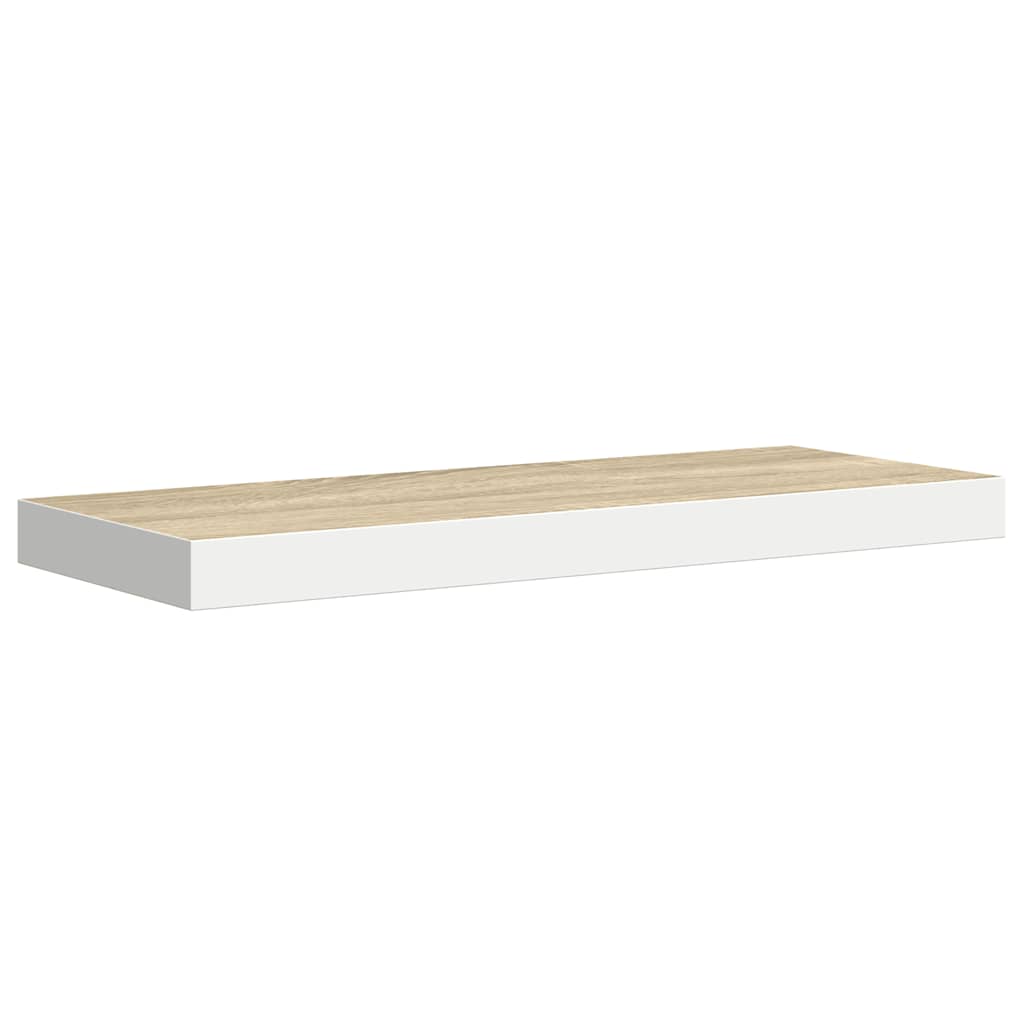 Pakabinamos lentynos, 4vnt., ąžuolo/baltos, 60x23,5x3,8cm, MDF