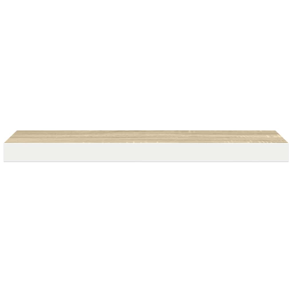 Pakabinamos lentynos, 4vnt., ąžuolo/baltos, 60x23,5x3,8cm, MDF