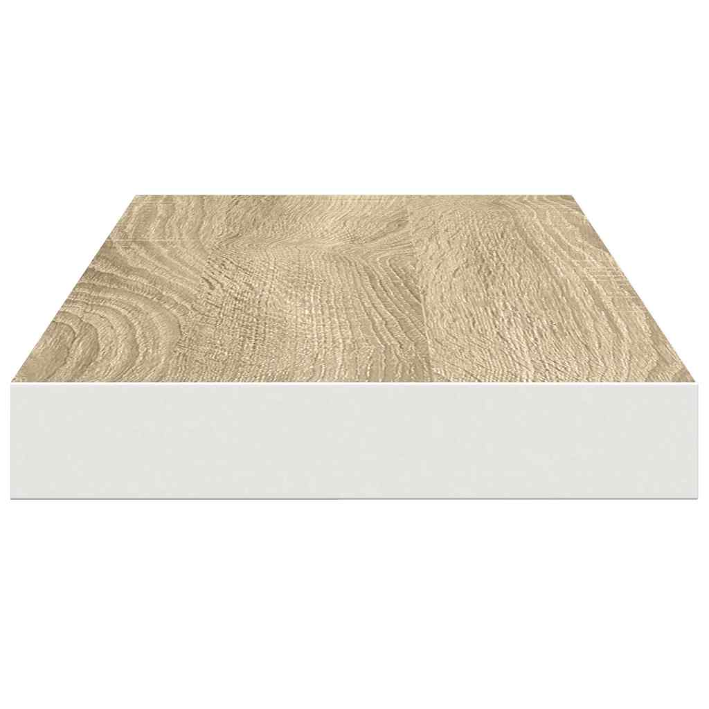 Pakabinamos lentynos, 4vnt., ąžuolo/baltos, 60x23,5x3,8cm, MDF