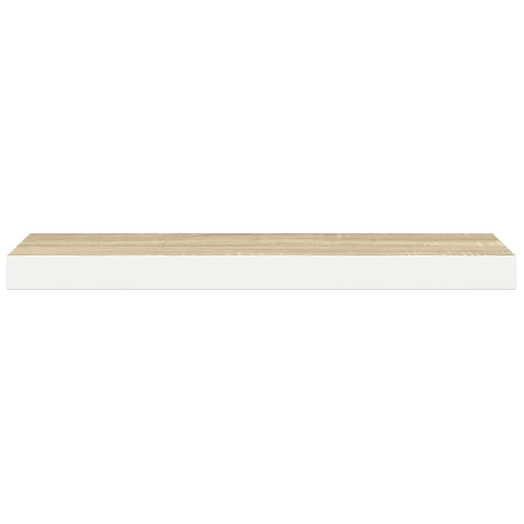 Pakabinama sieninė lentyna, ąžuolo/baltos, 80x23,5x3,8cm, MDF