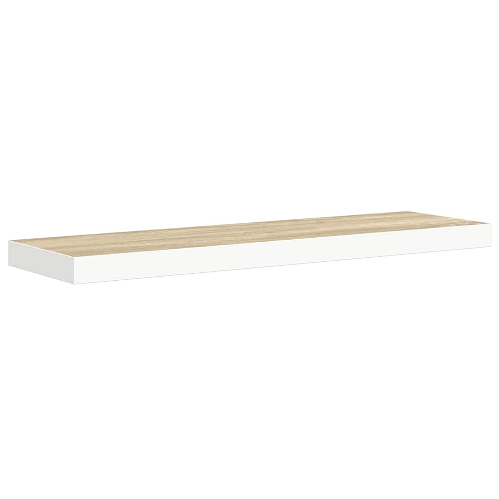 Pakabinamos lentynos, 4vnt., ąžuolo/baltos, 80x23,5x3,8cm, MDF