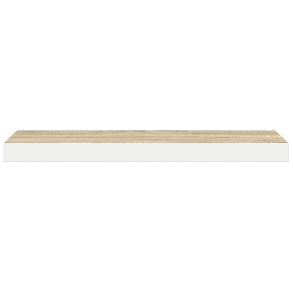 Pakabinama sieninė lentyna, ąžuolo/balta, 90x23,5x3,8cm, MDF