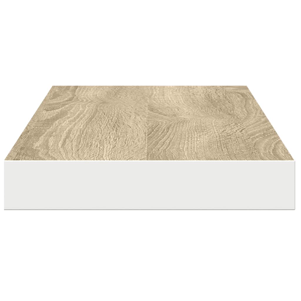 Pakabinama sieninė lentyna, ąžuolo/balta, 90x23,5x3,8cm, MDF
