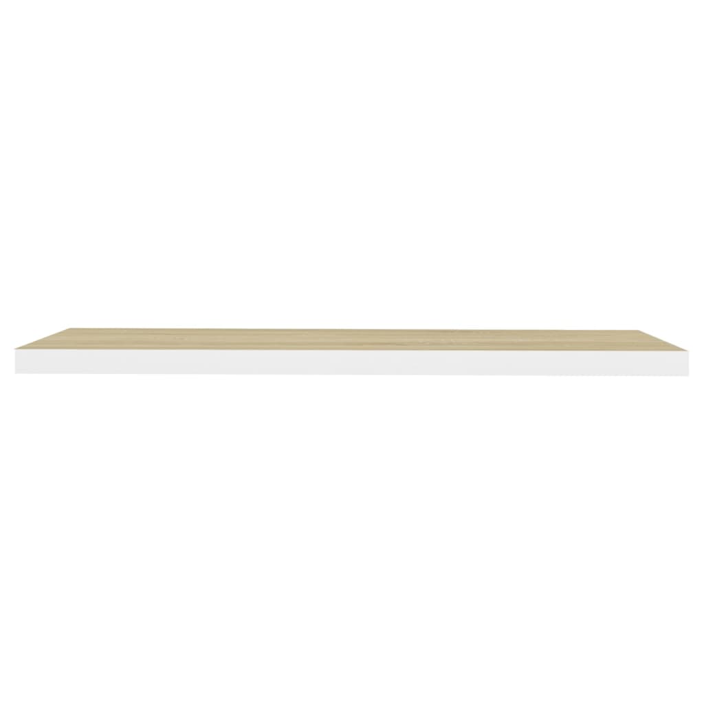 Pakabinamos lentynos, 2vnt., ąžuolo/baltos, 90x23,5x3,8cm, MDF