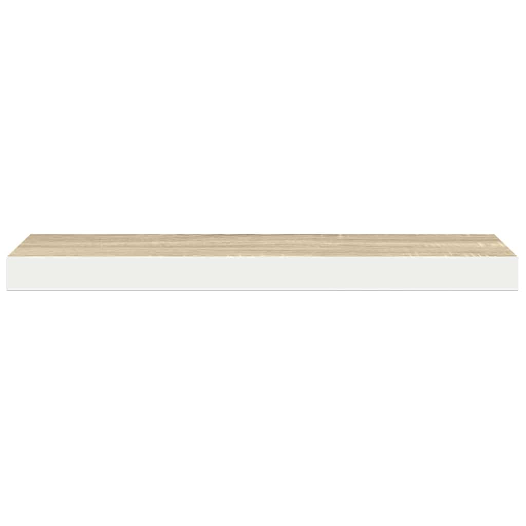 Pakabinamos lentynos, 4vnt., ąžuolo/baltos, 90x23,5x3,8cm, MDF
