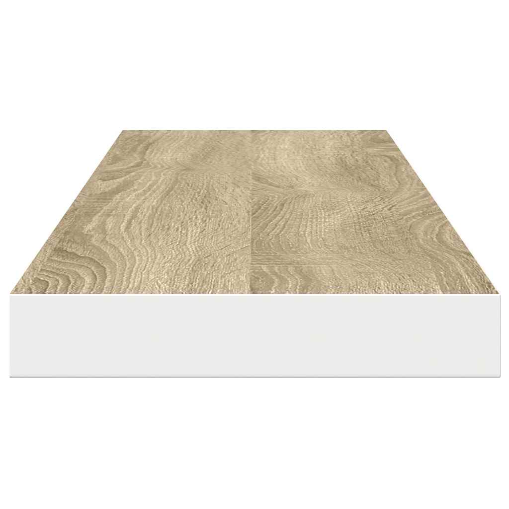Pakabinama sieninė lentyna, ąžuolo/balta, 120x23,5x3,8cm, MDF