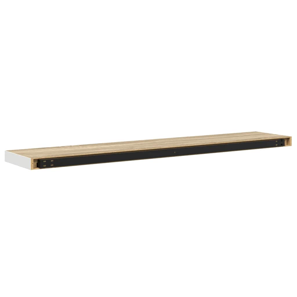 Pakabinama sieninė lentyna, ąžuolo/balta, 120x23,5x3,8cm, MDF