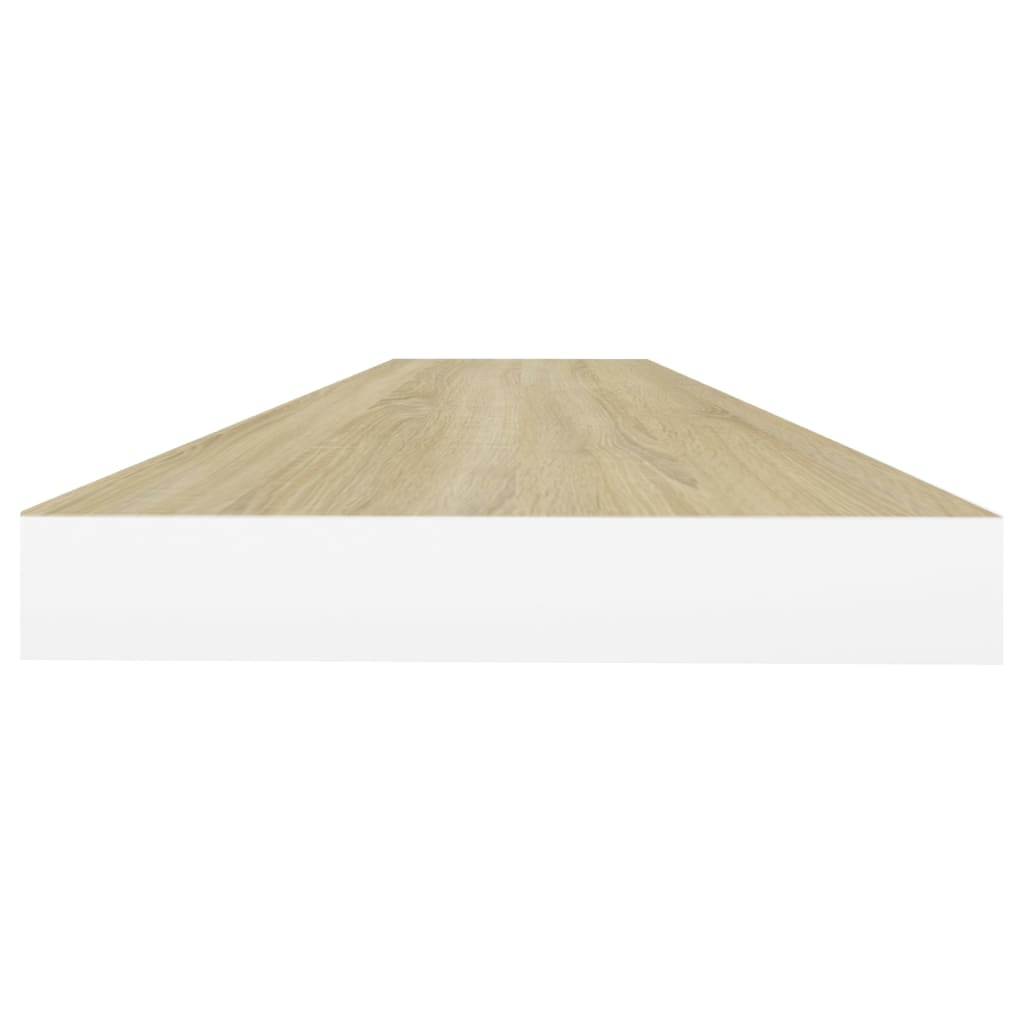 Pakabinamos lentynos, 2vnt., ąžuolo/baltos, 120x23,5x3,8cm, MDF