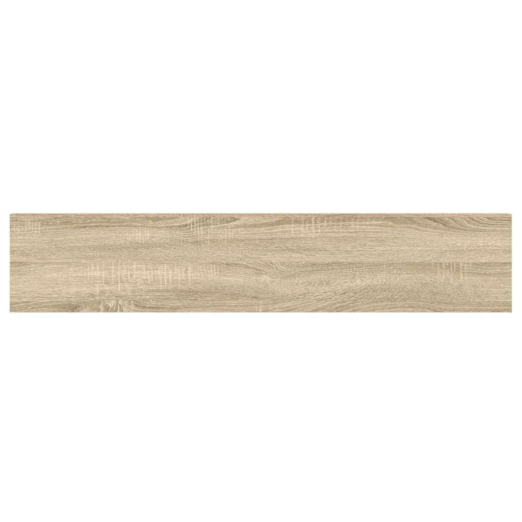Pakabinamos lentynos, 2vnt., ąžuolo/baltos, 120x23,5x3,8cm, MDF