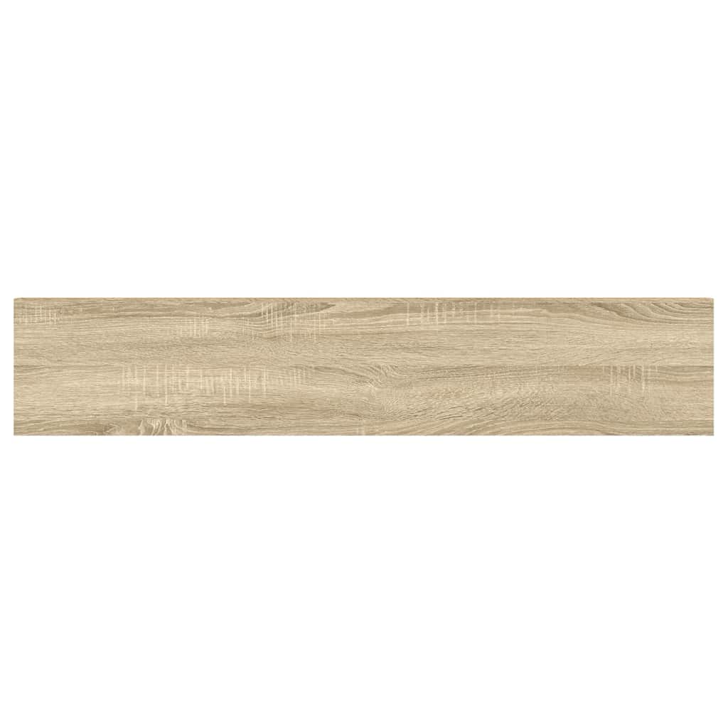 Pakabinamos lentynos, 4vnt., ąžuolo/baltos, 120x23,5x3,8cm, MDF