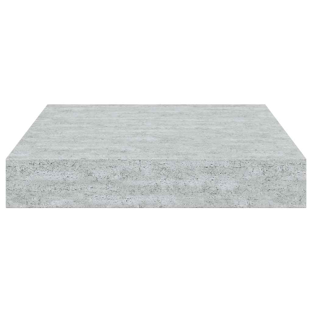 Pakabinamos lentynos, 2vnt., betono pilkos, 23x23,5x3,8cm, MDF